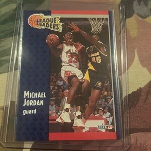 Michael Jordan 1991-92 Fleer # 220 league leaders cars, GOAT!
